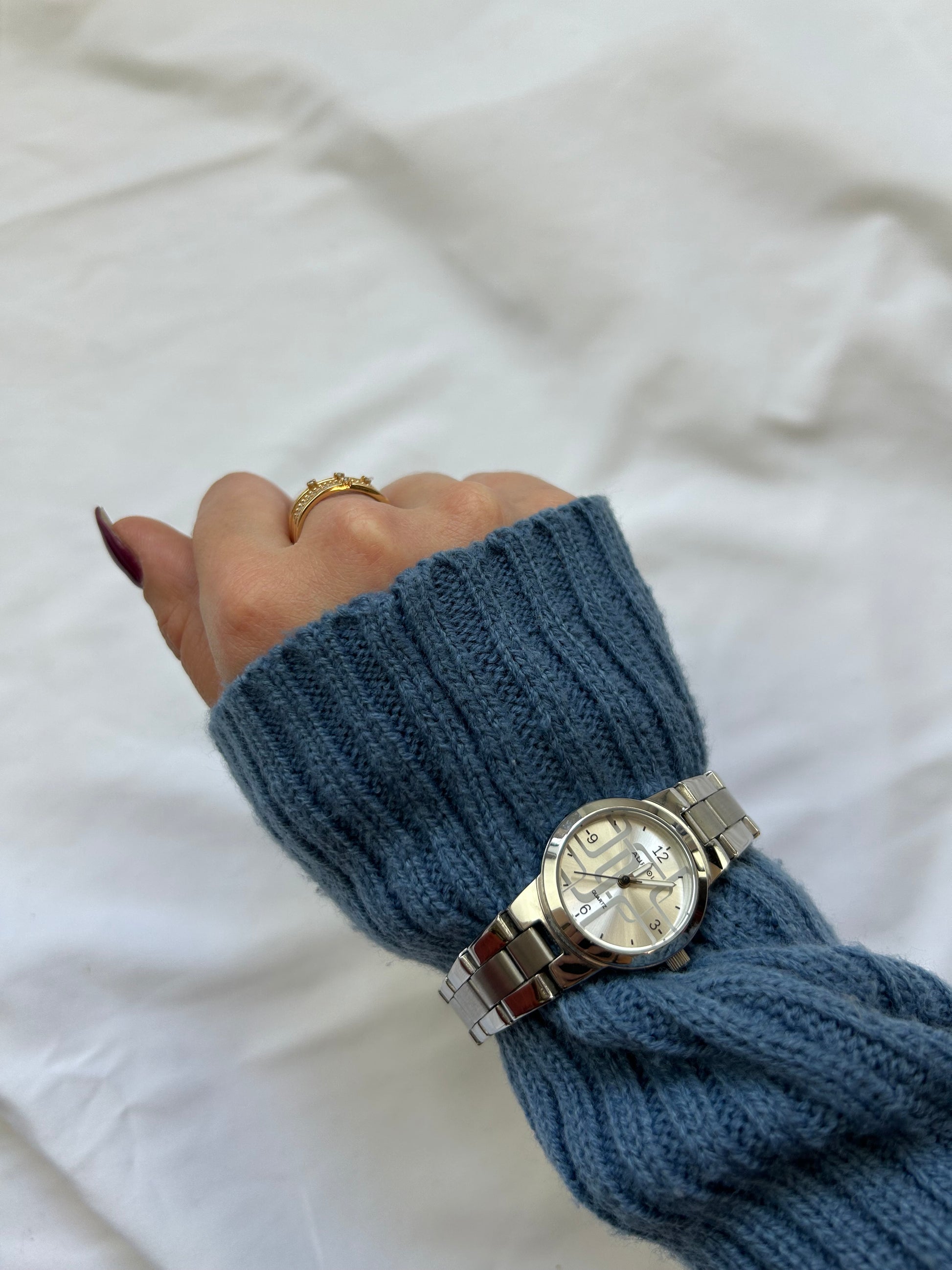 Vintage silver  inox bracelet jewelry watch
