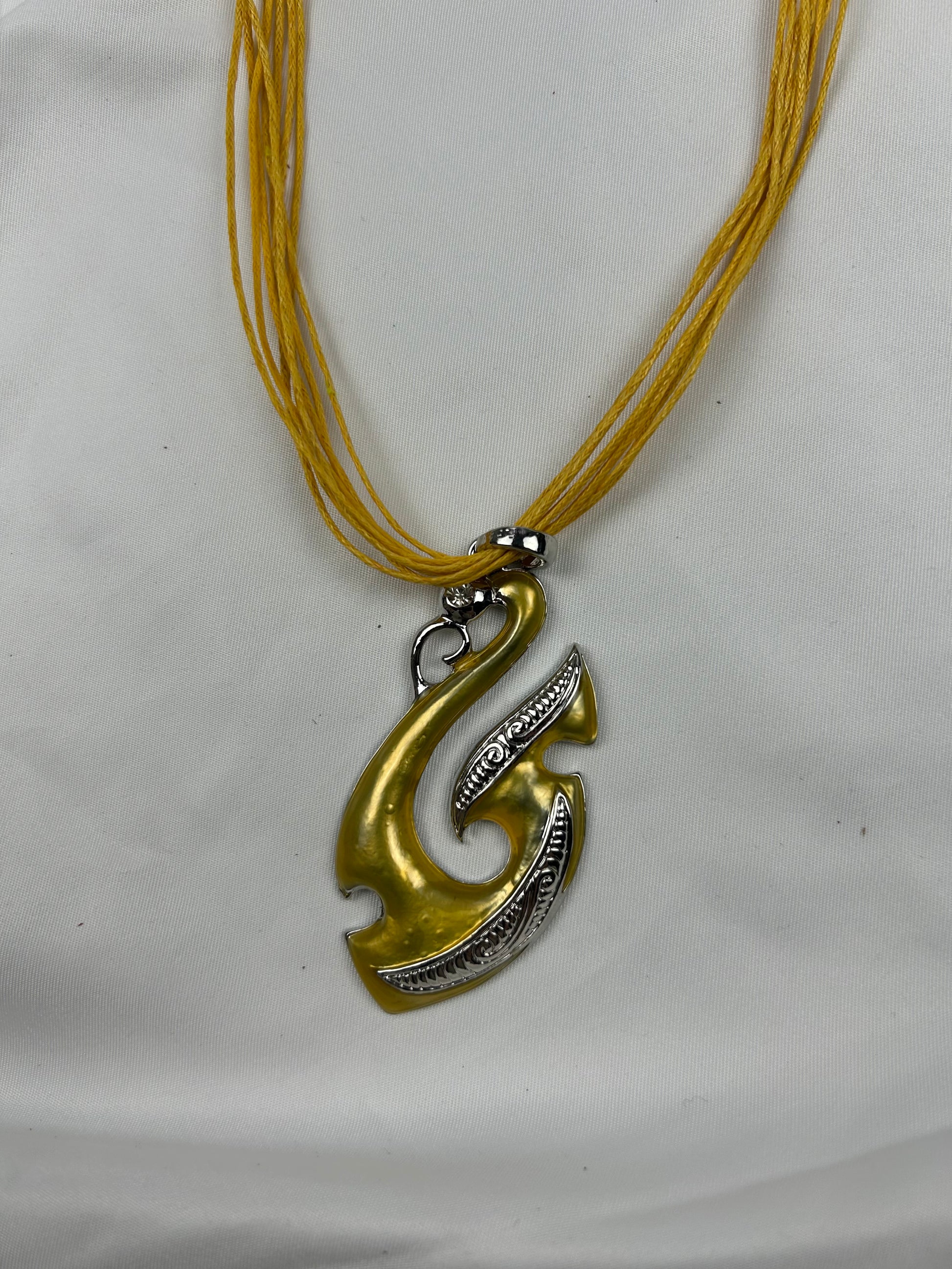 Yellow cord boho necklace + earrings set