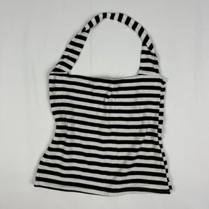 Black & white stretchy halter top (XS)