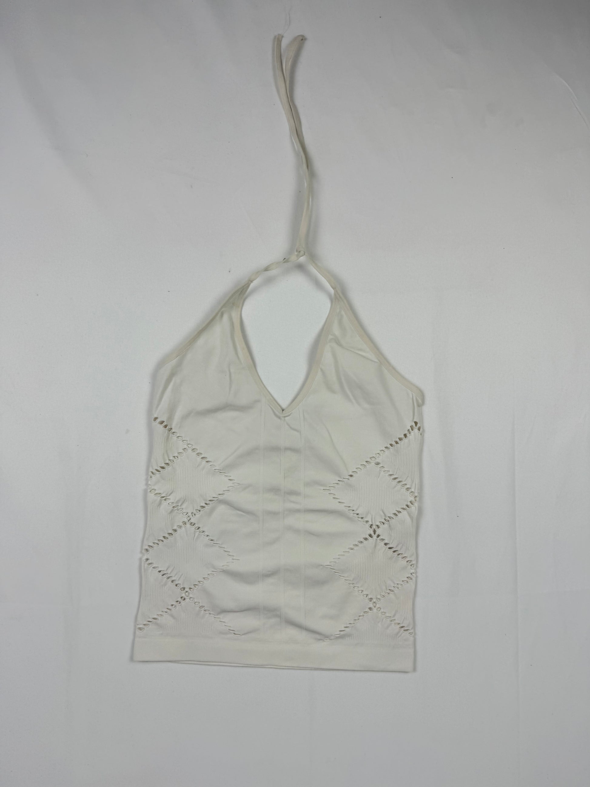 White tight fit halter top (XS/S)
