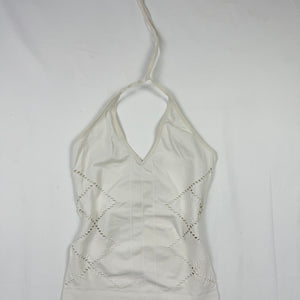 White tight fit halter top (XS/S)