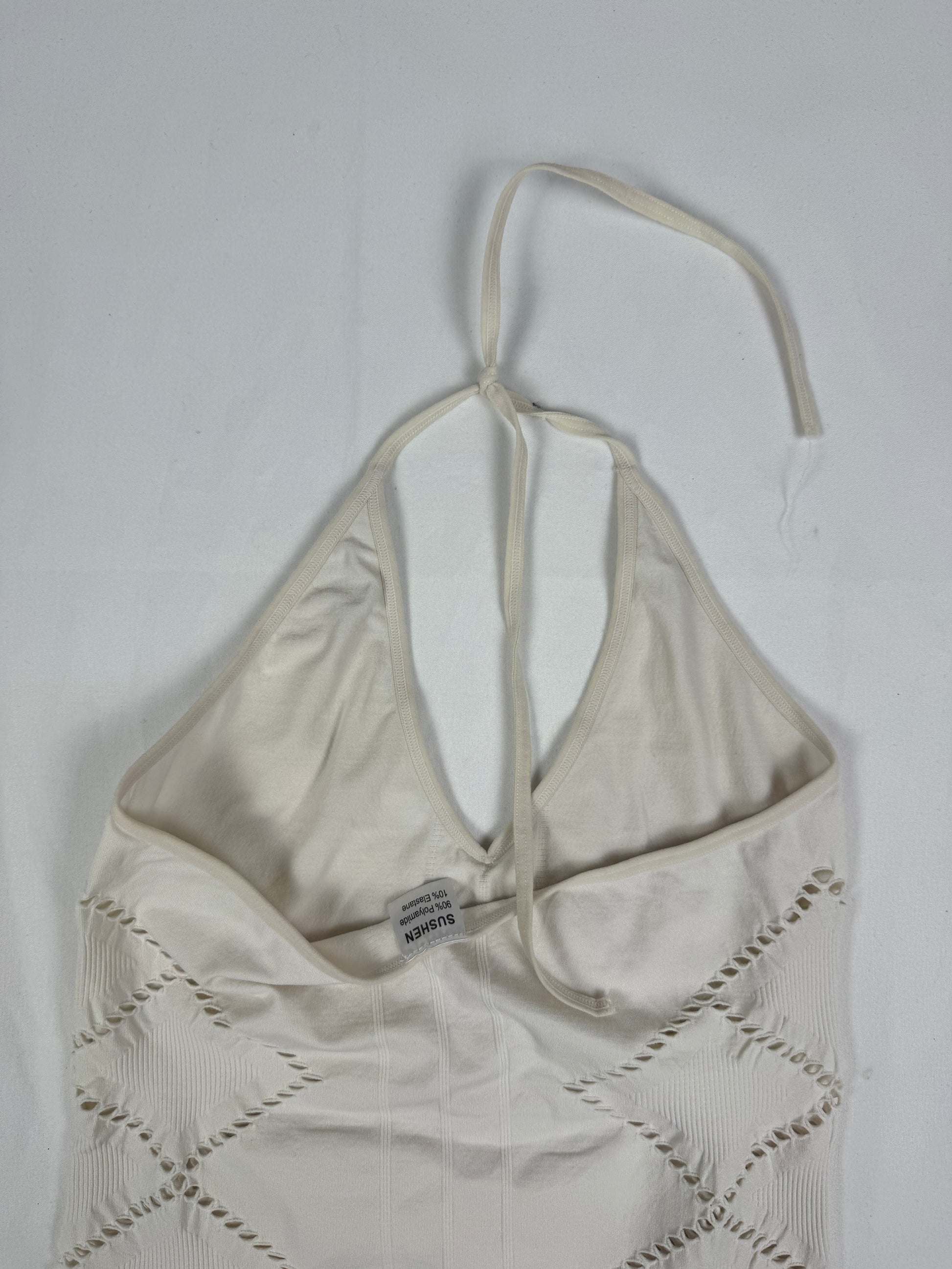 White tight fit halter top (XS/S)