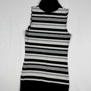 Black striped stretchy turtleneck top (S/M)