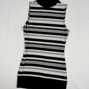 Black striped stretchy turtleneck top (S/M)
