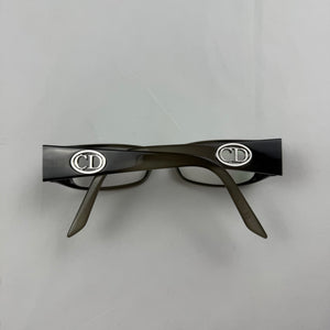 2000s khaki office siren CD logo glasses (no prescription)