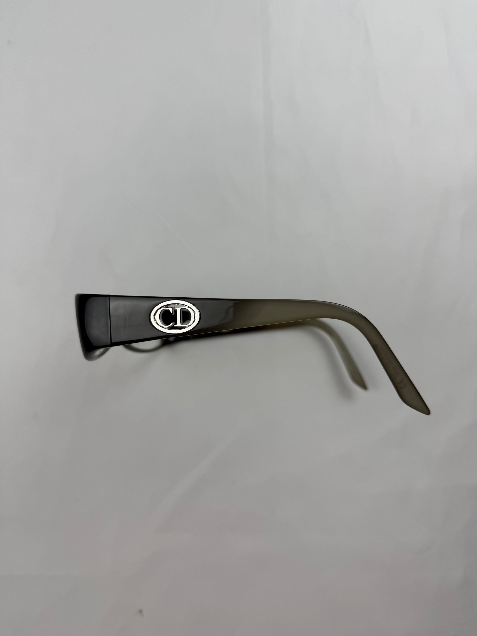 2000s khaki office siren CD logo glasses (no prescription)