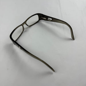 2000s khaki office siren CD logo glasses (no prescription)