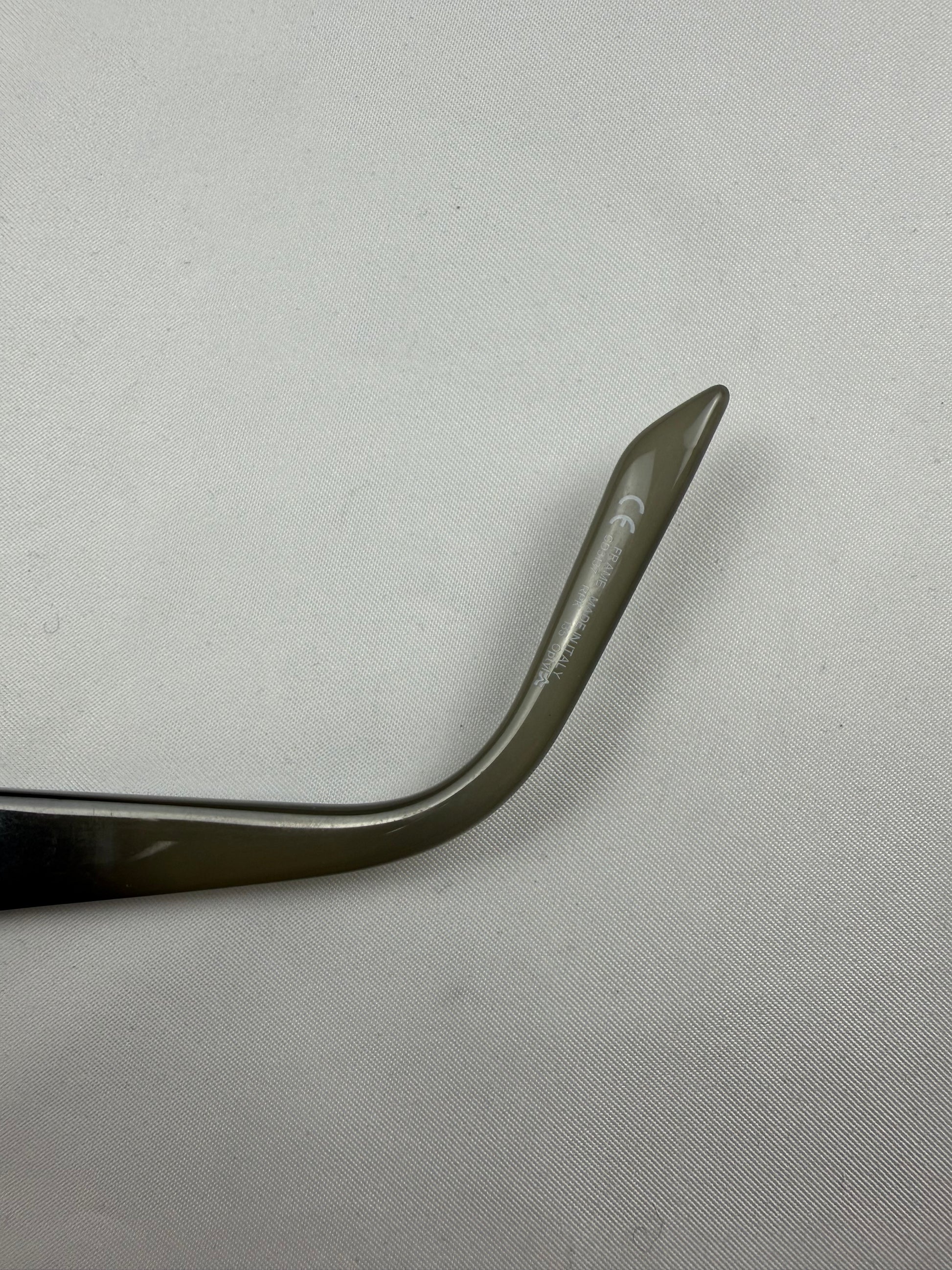 2000s khaki office siren CD logo glasses (no prescription)