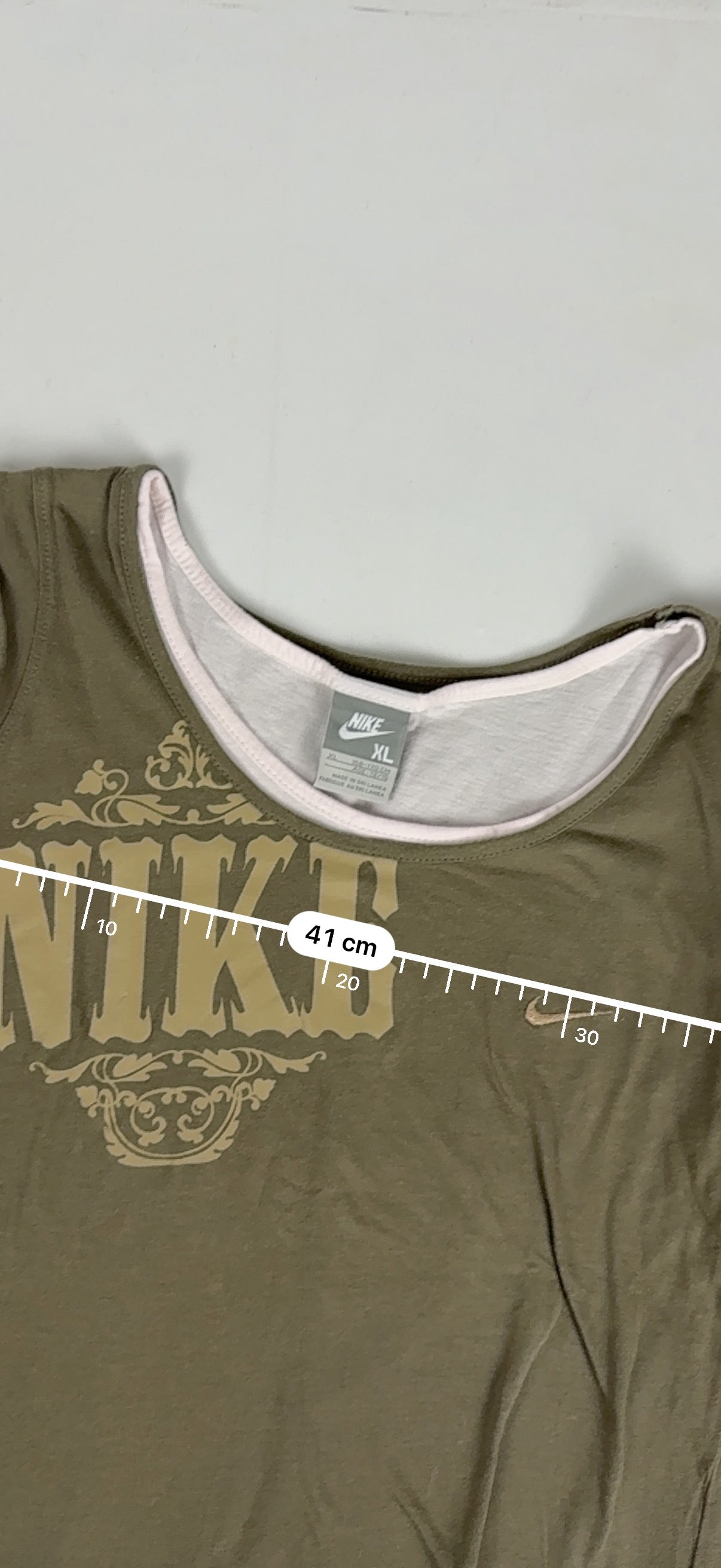 Khaki activewear cotton tee (M)