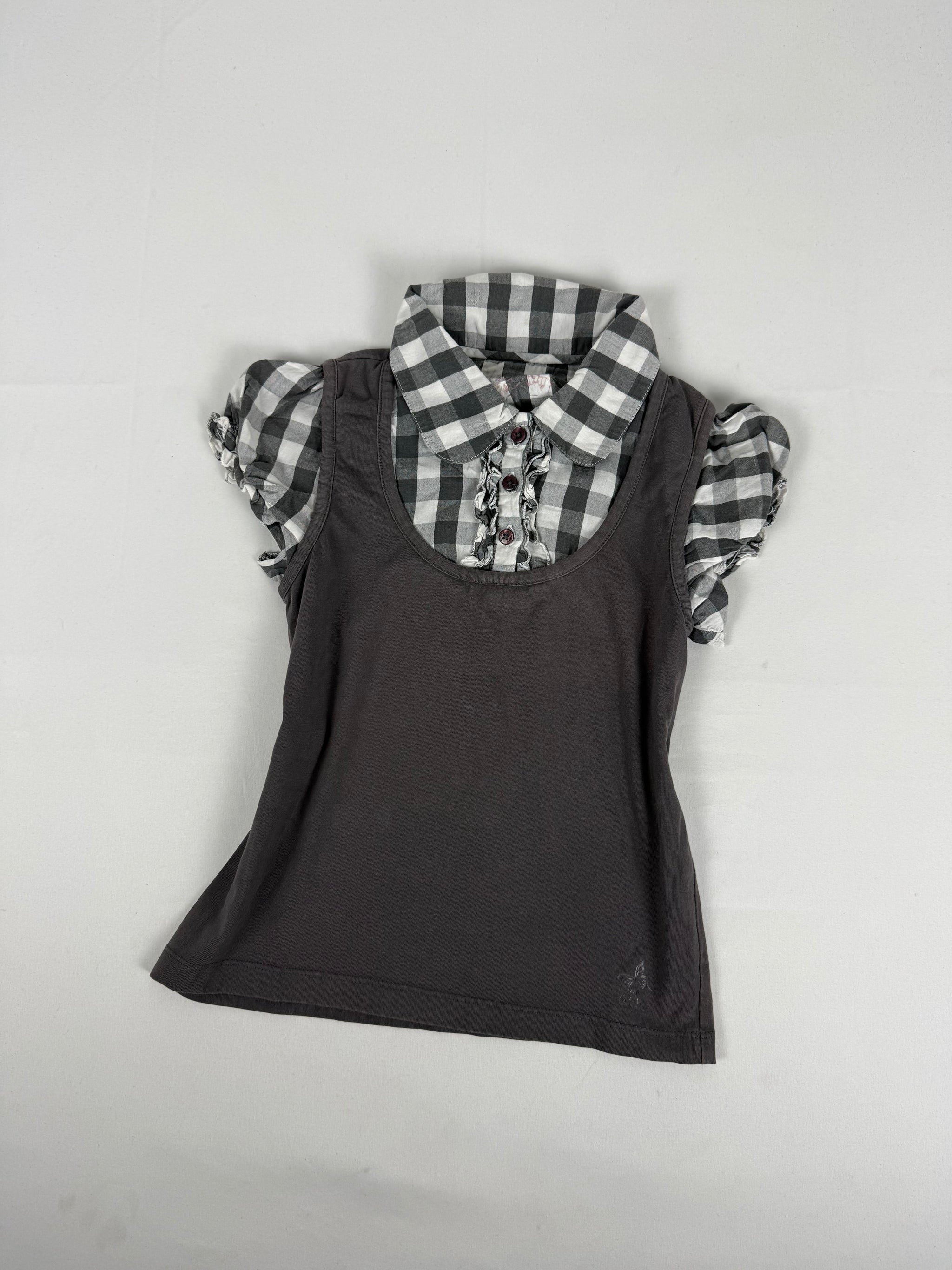 Grey cotton tight fit top (XXS)