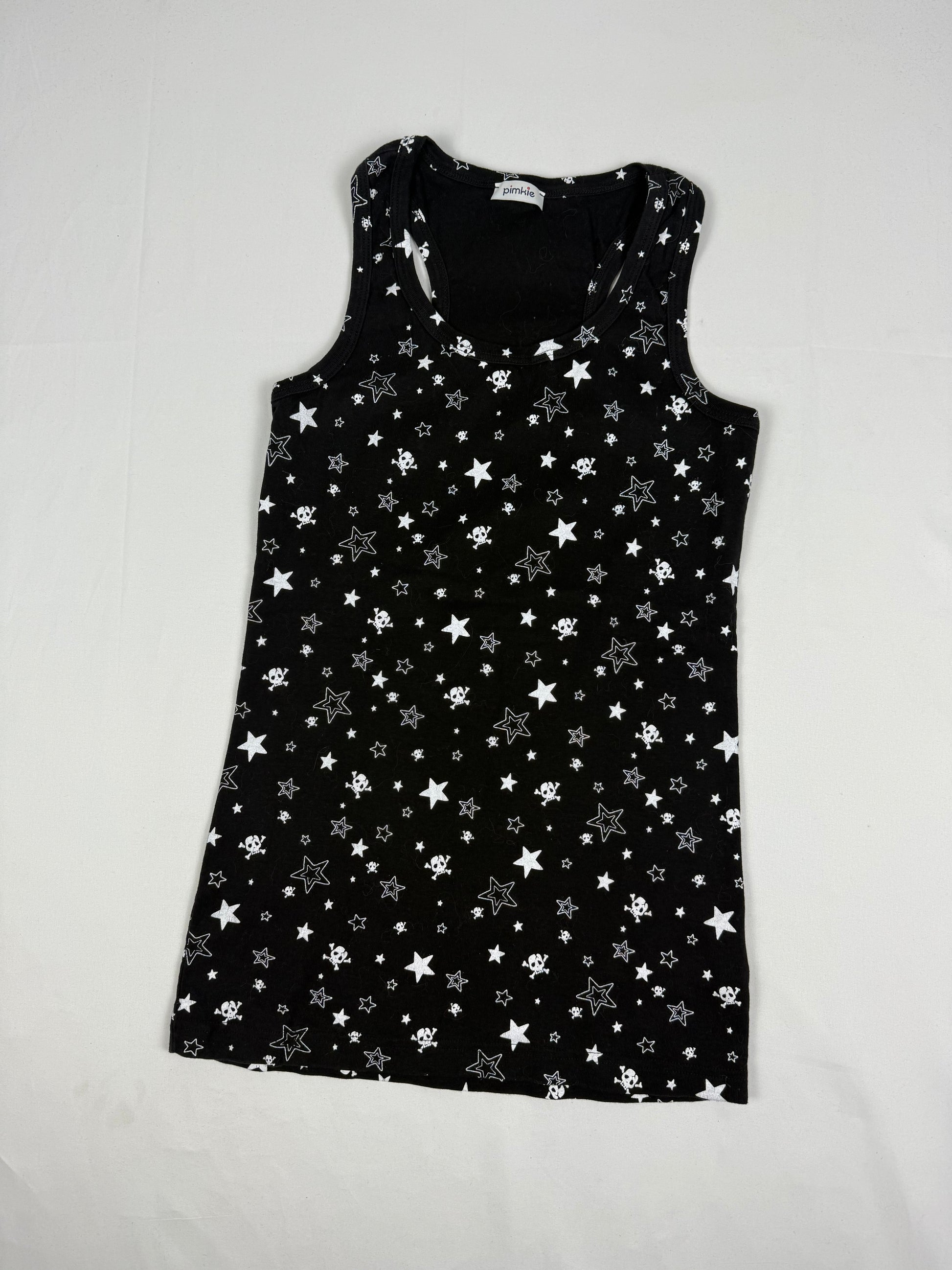 Black stars print 100% cotton tank top (S/M)