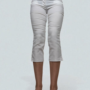 White low rise stretchy capri pants (S)