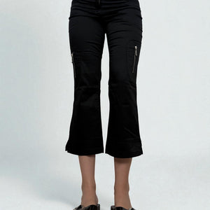 Black low rise capri pants (S)
