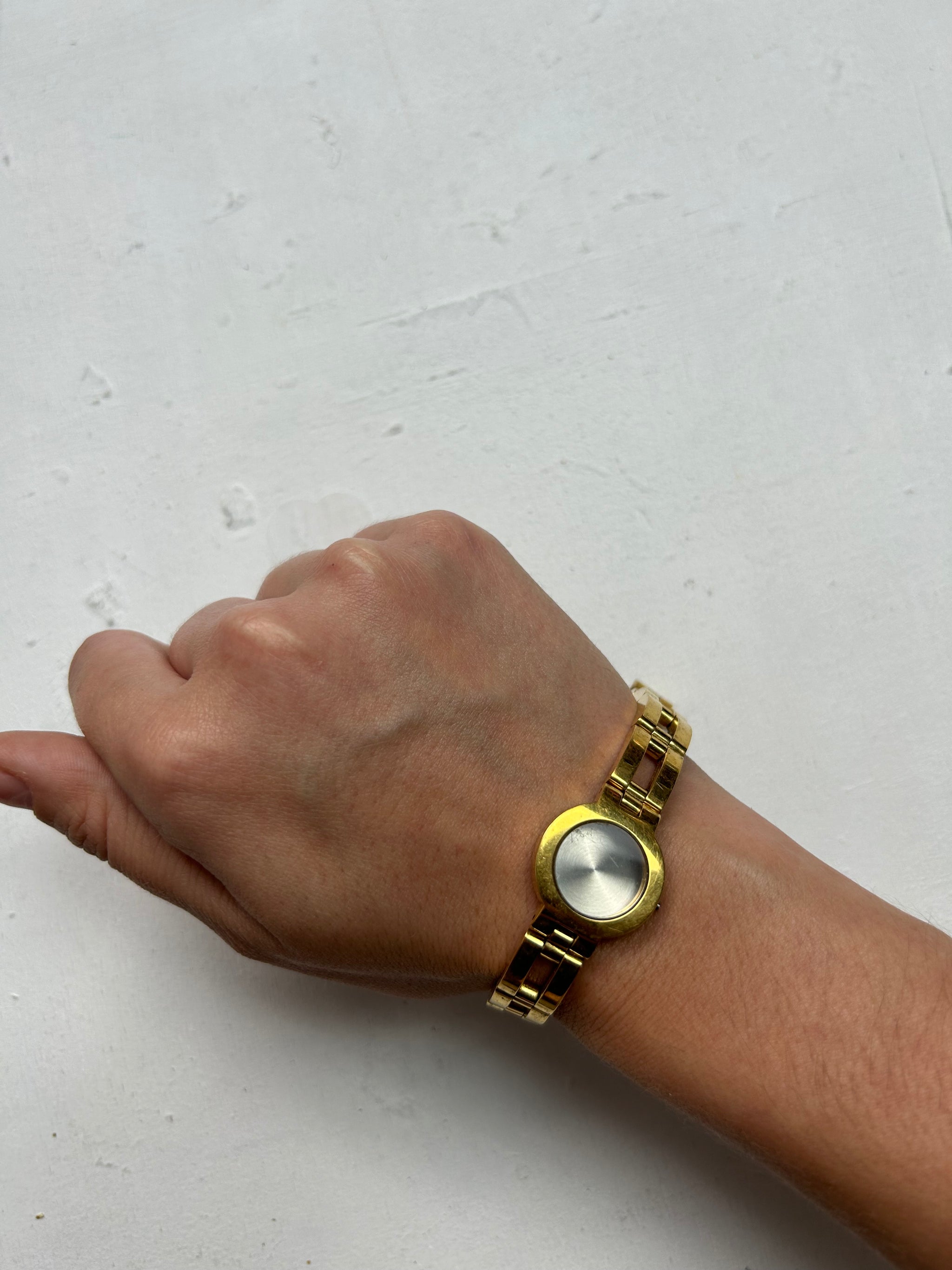 Vintage stainless steel silver adjustable bracelet watch jewelry
