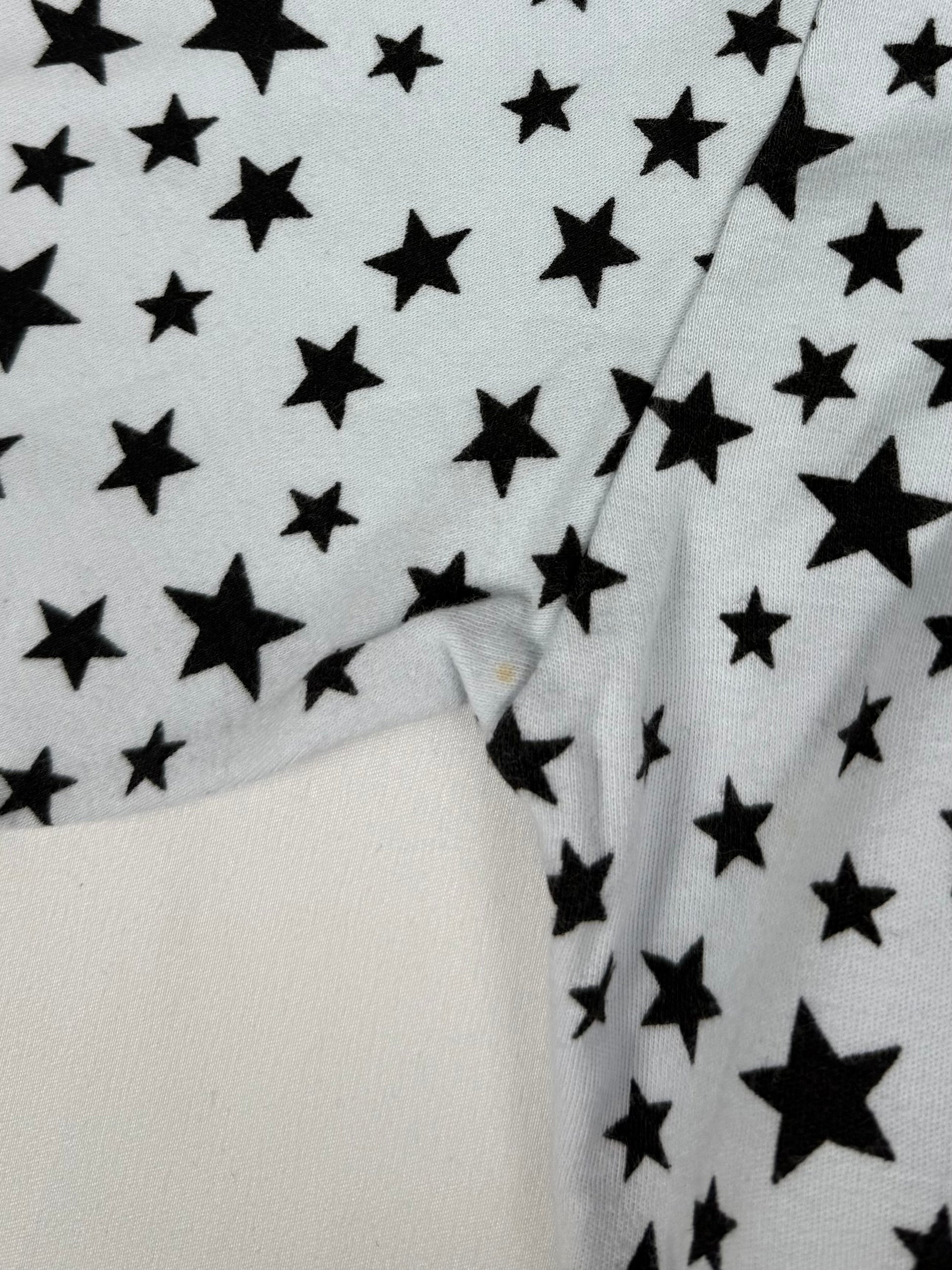 Black & white stars print hoodie (XS)