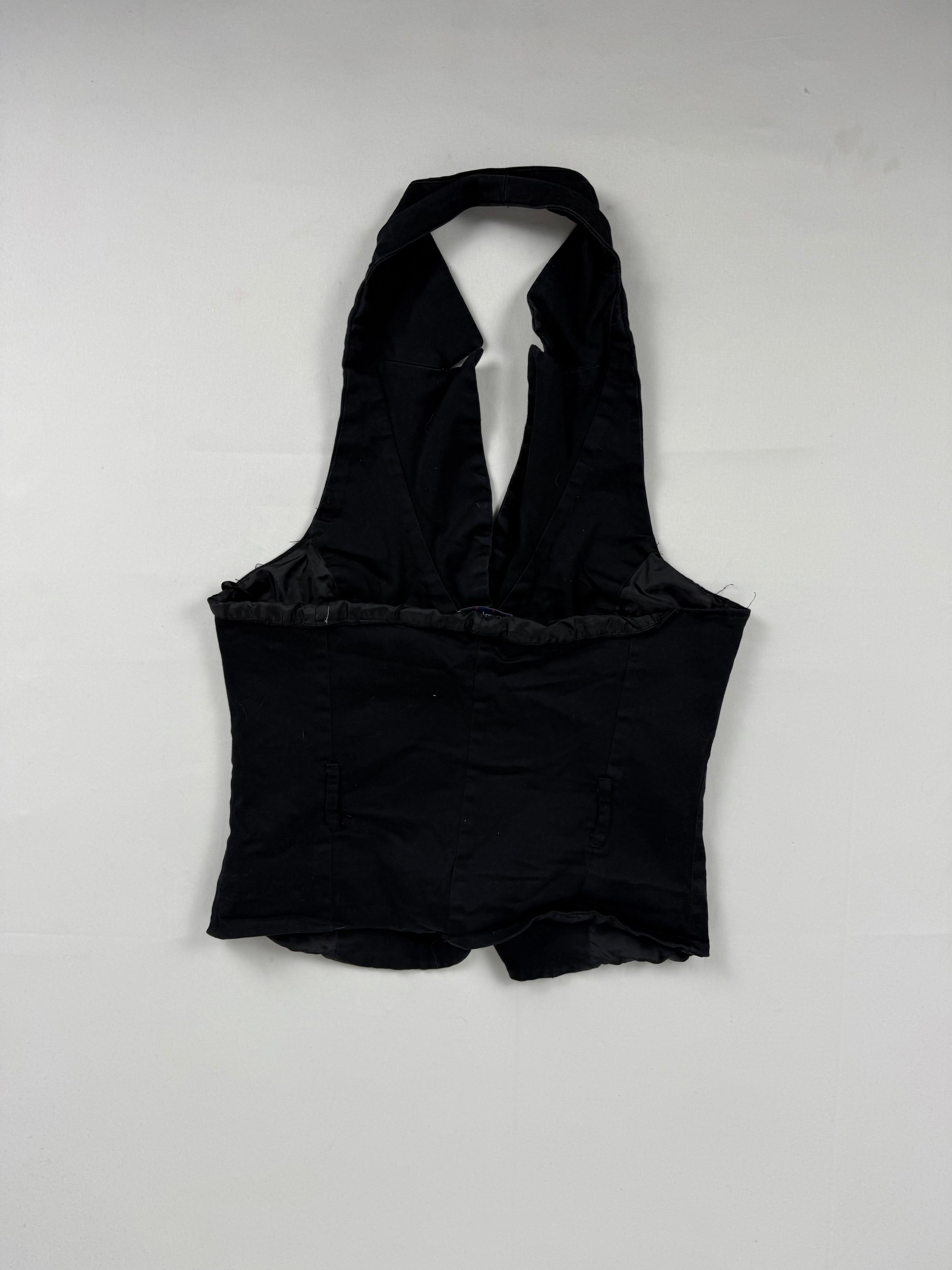 Black waistcoat cotton top (S)