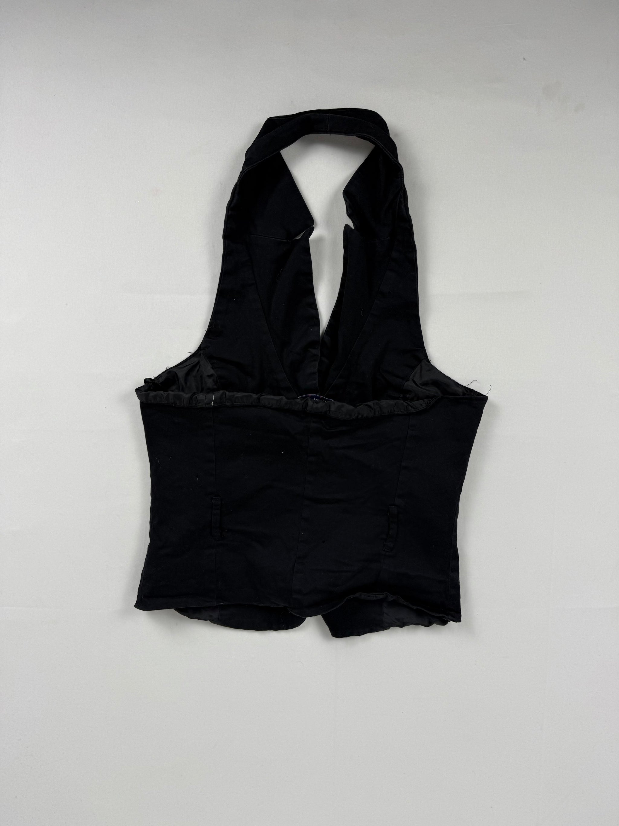Black waistcoat cotton top (S)