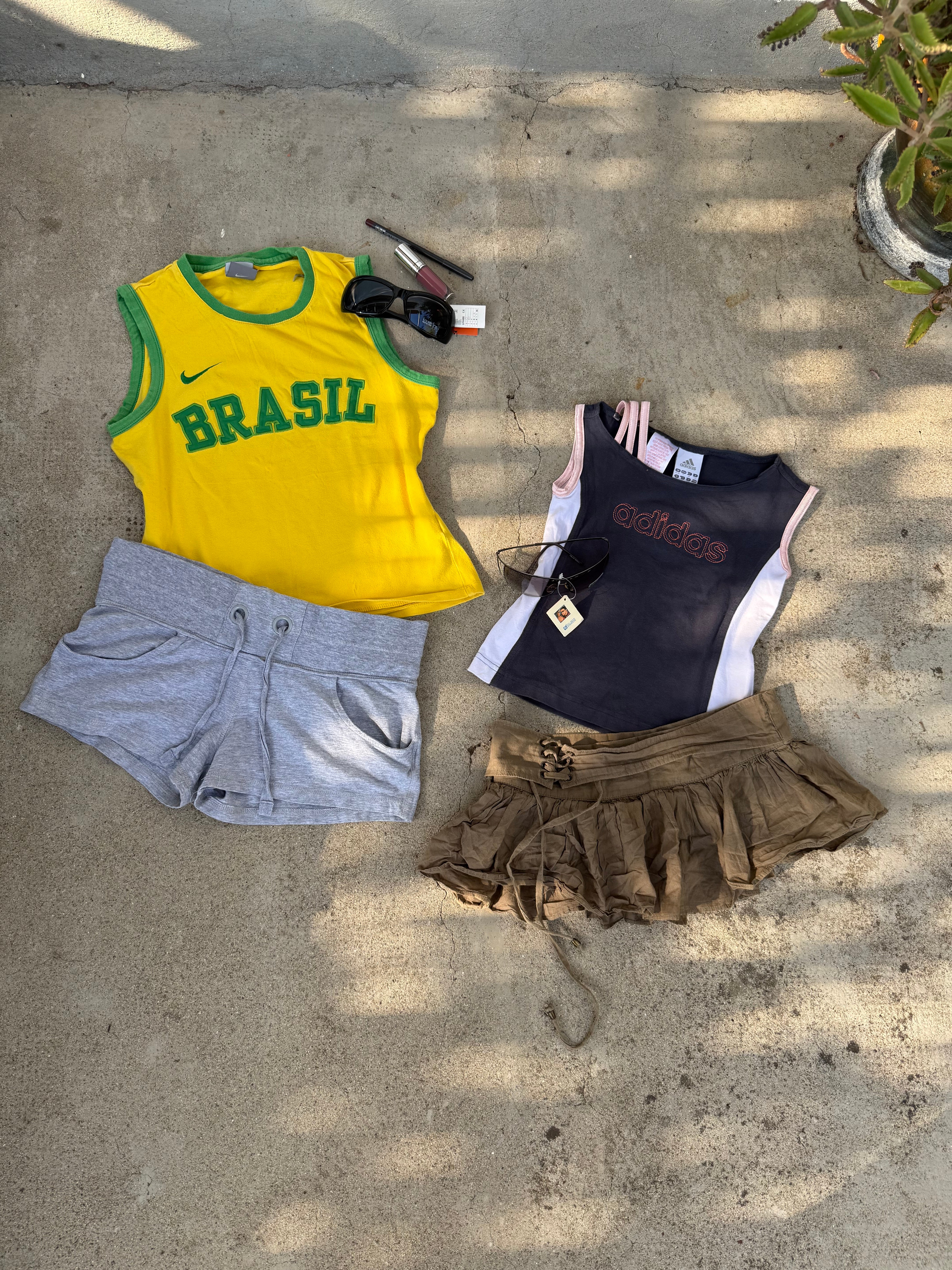 Brasil yellow cotton tank top (S)