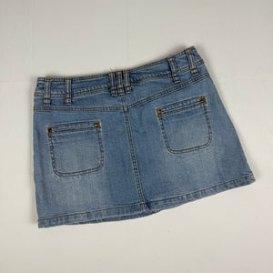 Blue denim low rise mini skirt (M)