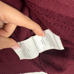 Burgundy red tie up cardigan jumper (S/M)