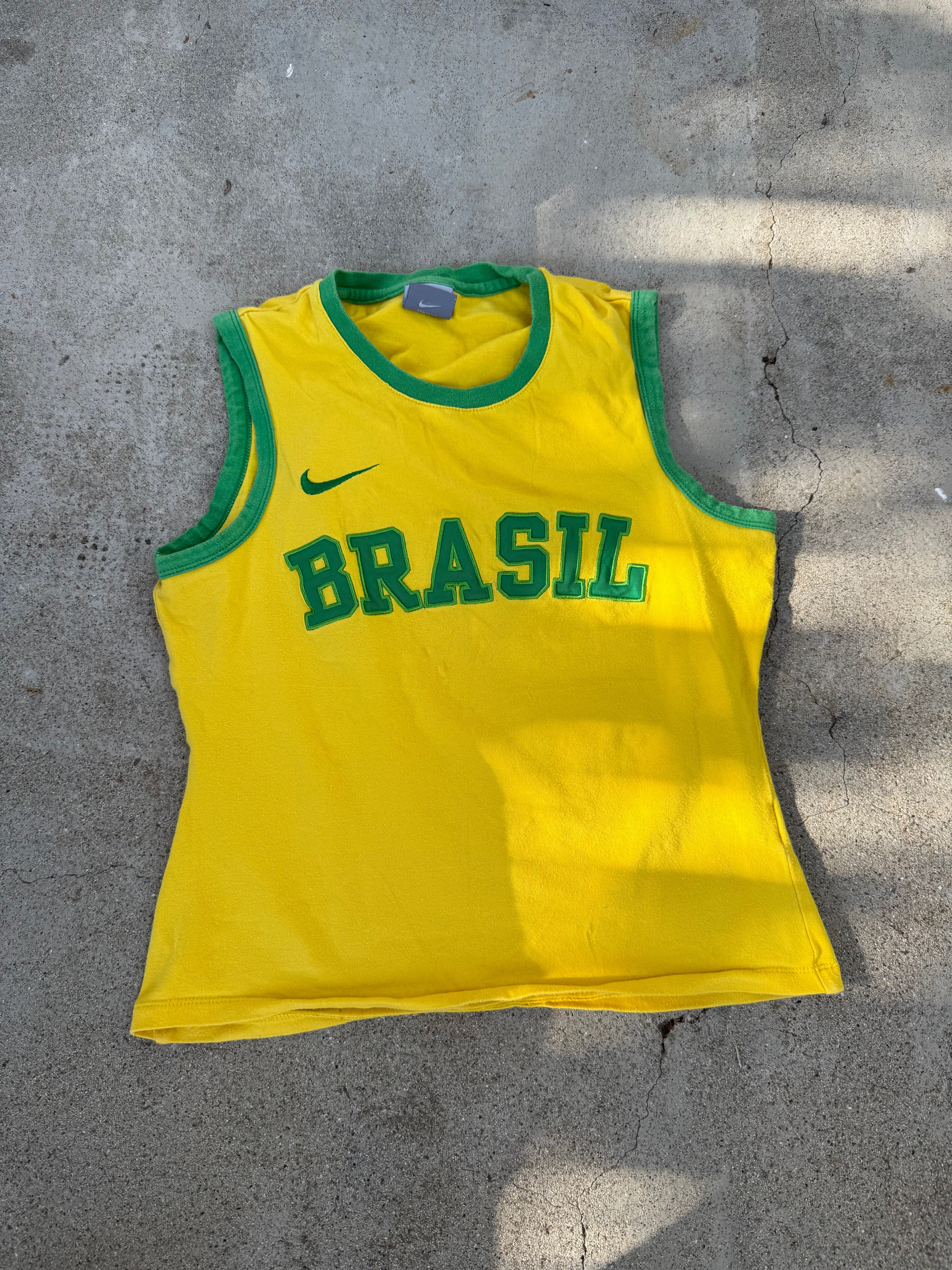 Brasil yellow cotton tank top (S)