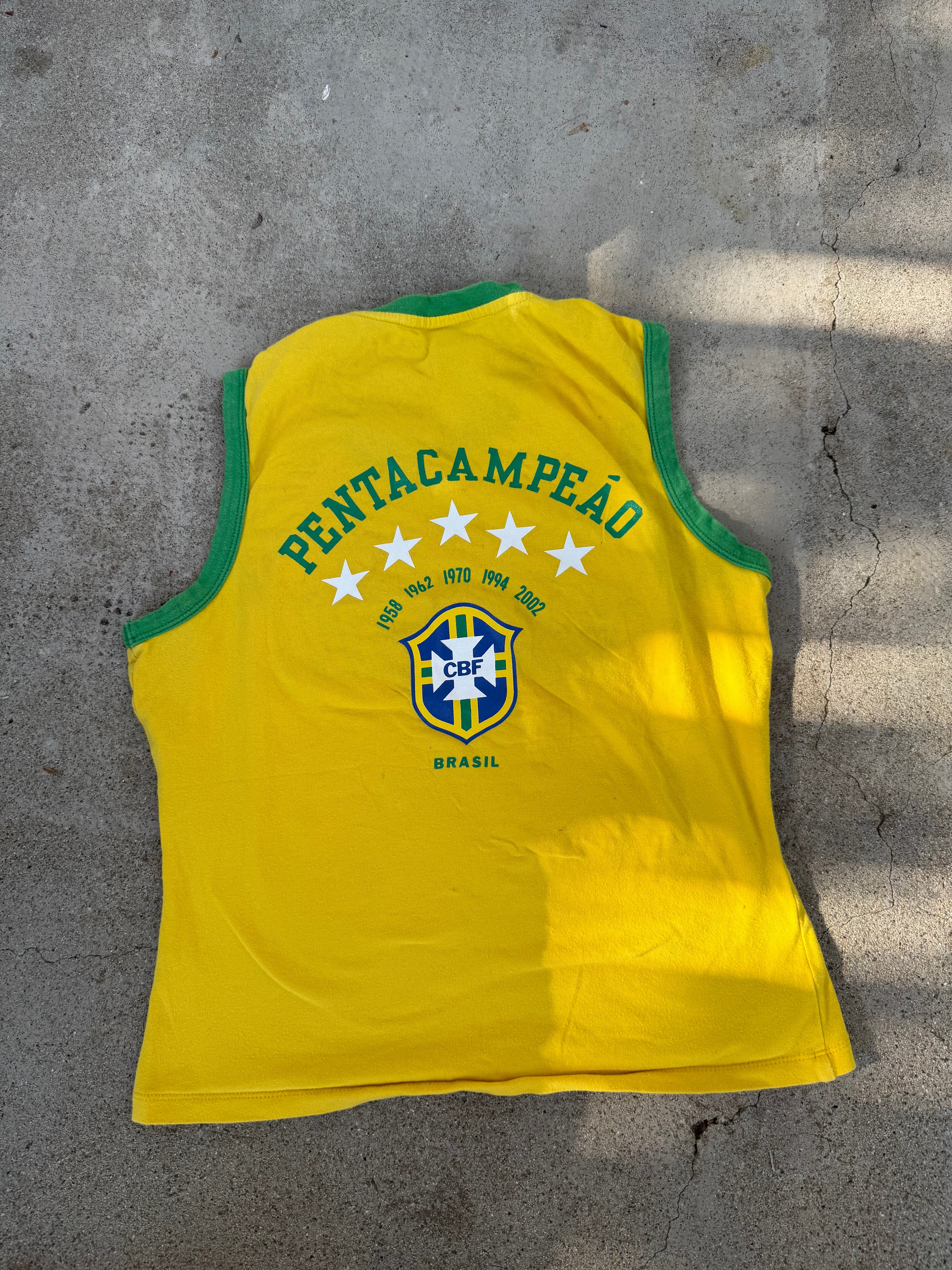 Brasil yellow cotton tank top (S)