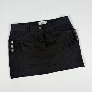 Black cotton low rise mini skirt (S/M)