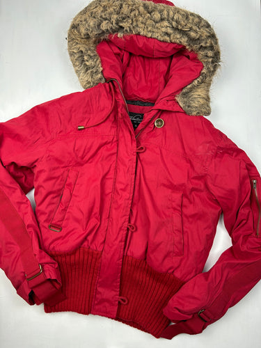 Red zip up puffer jacket (S/M)