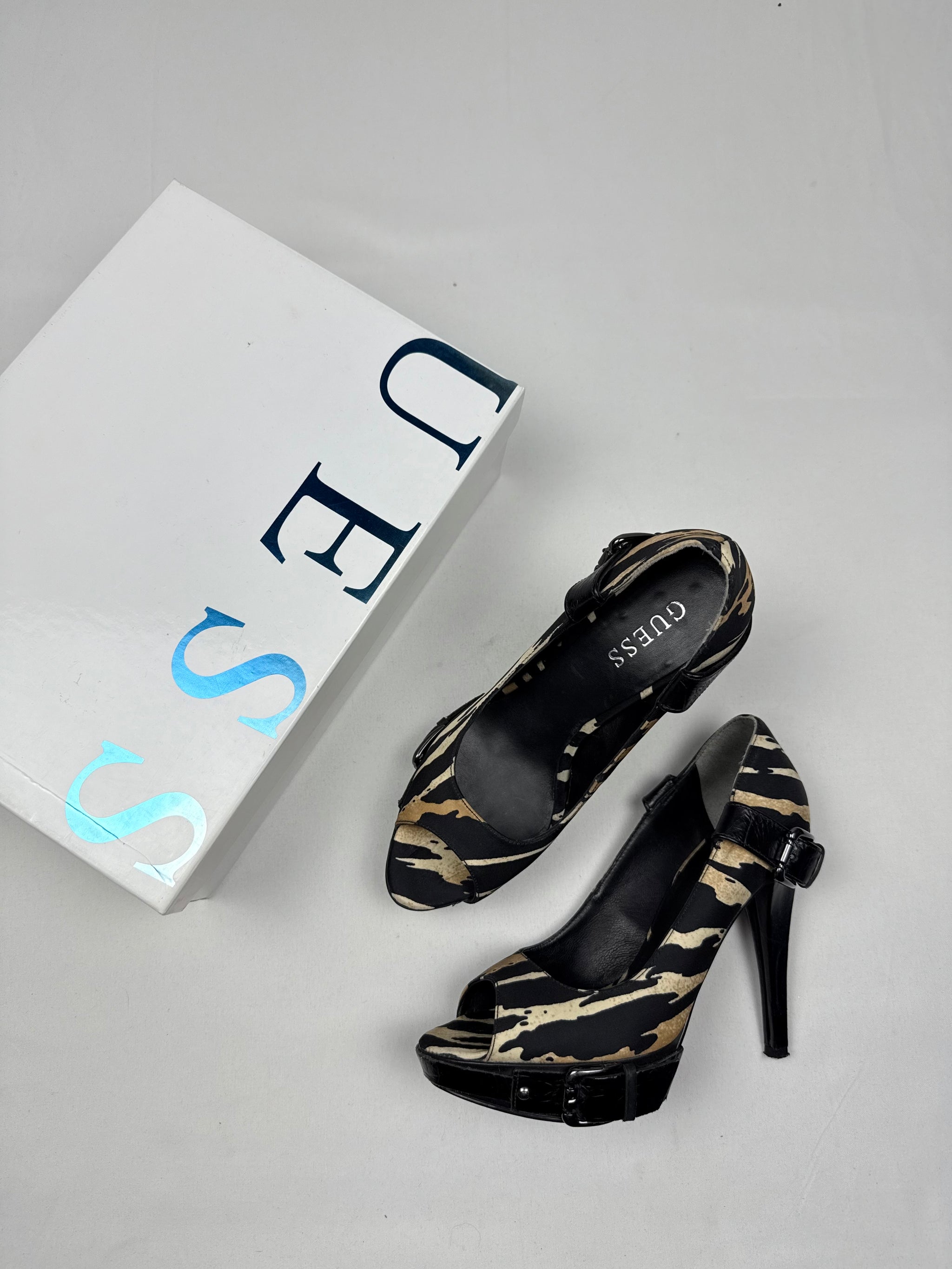 Animal print open toes heels (36)