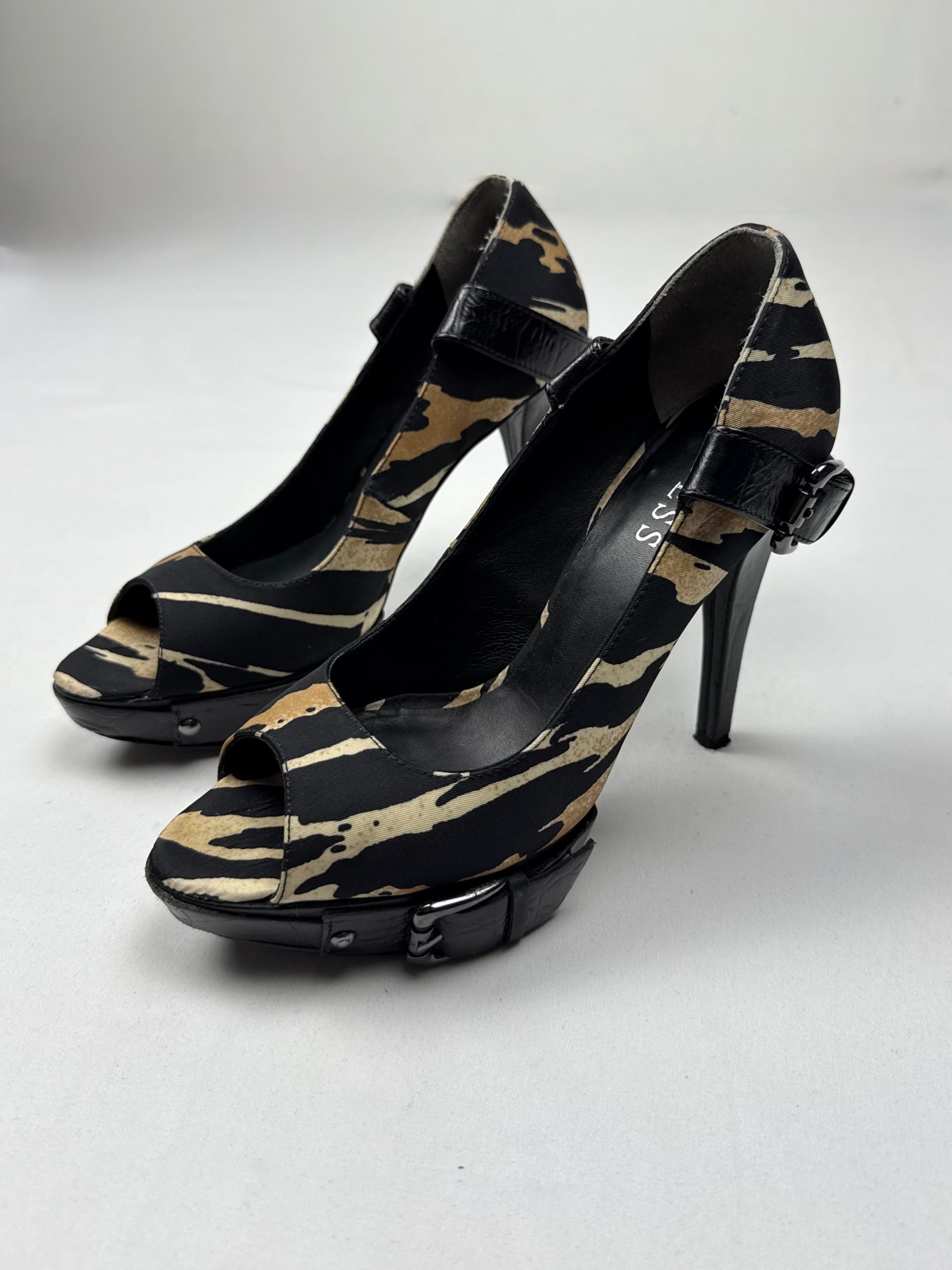Animal print open toes heels (36)