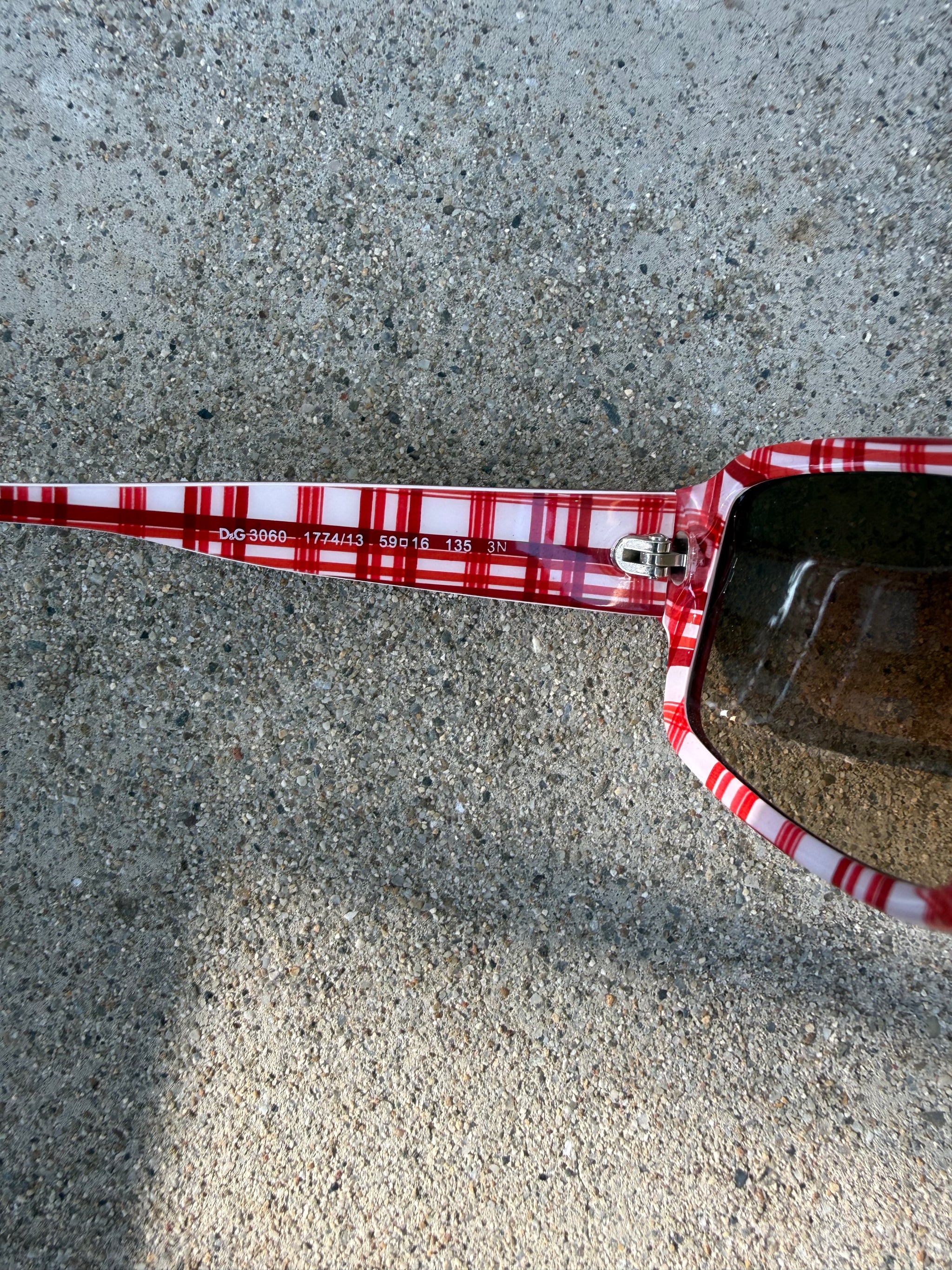Red check print sunglasses