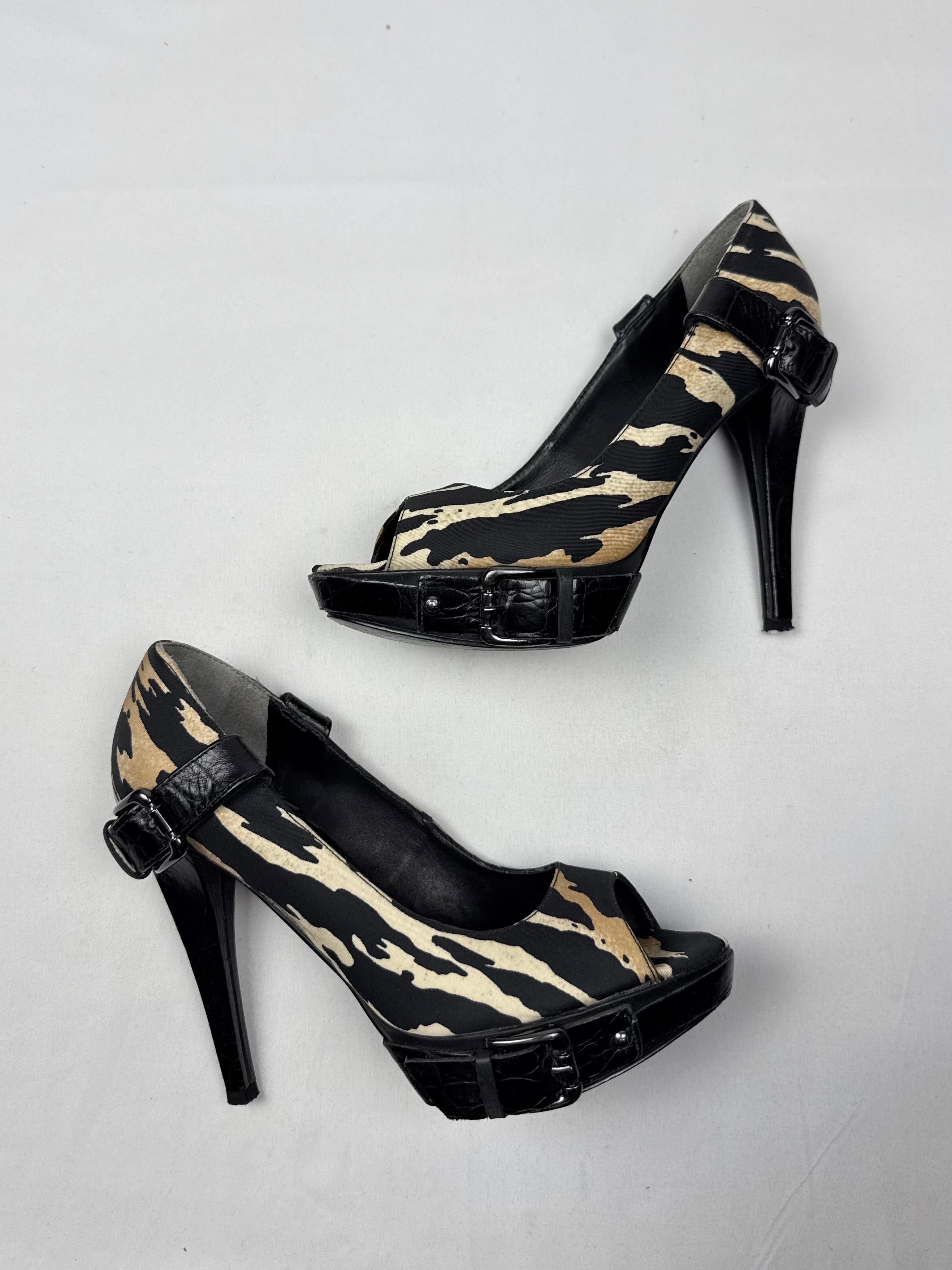 Animal print open toes heels (36)