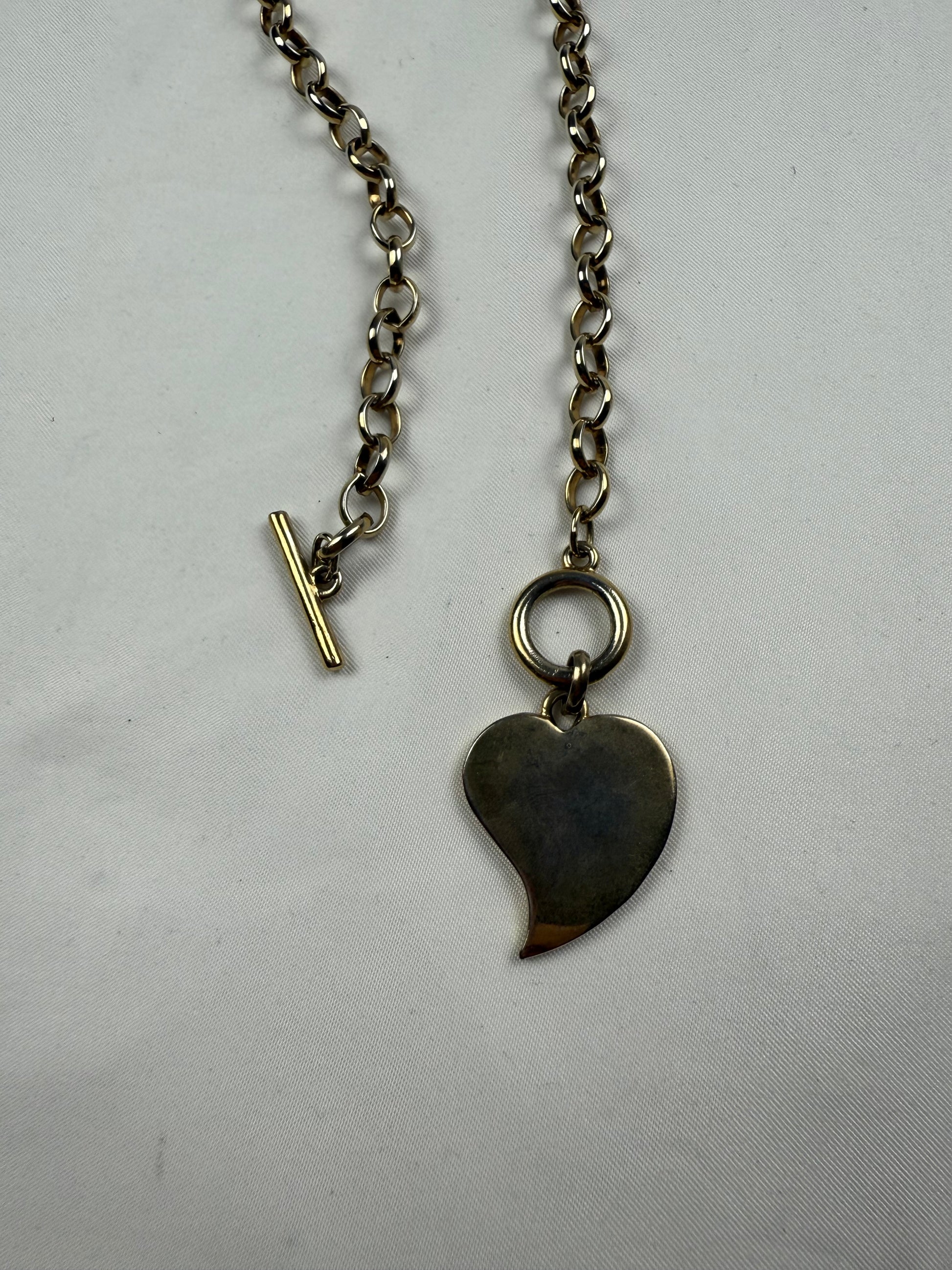 Gold stainless steel chain logo necklace