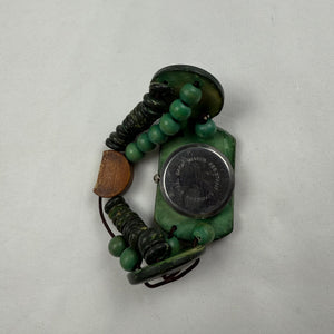 Vintage green wood bracelet watch jewelry