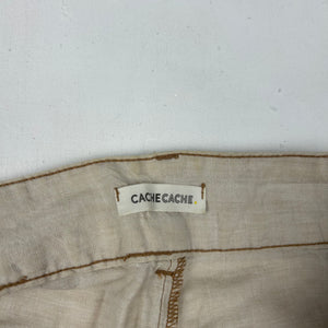 Beige linen low rise capri pants (S)