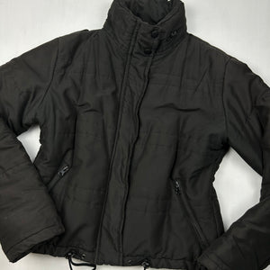 Black zip up puffer jacket (S/M)
