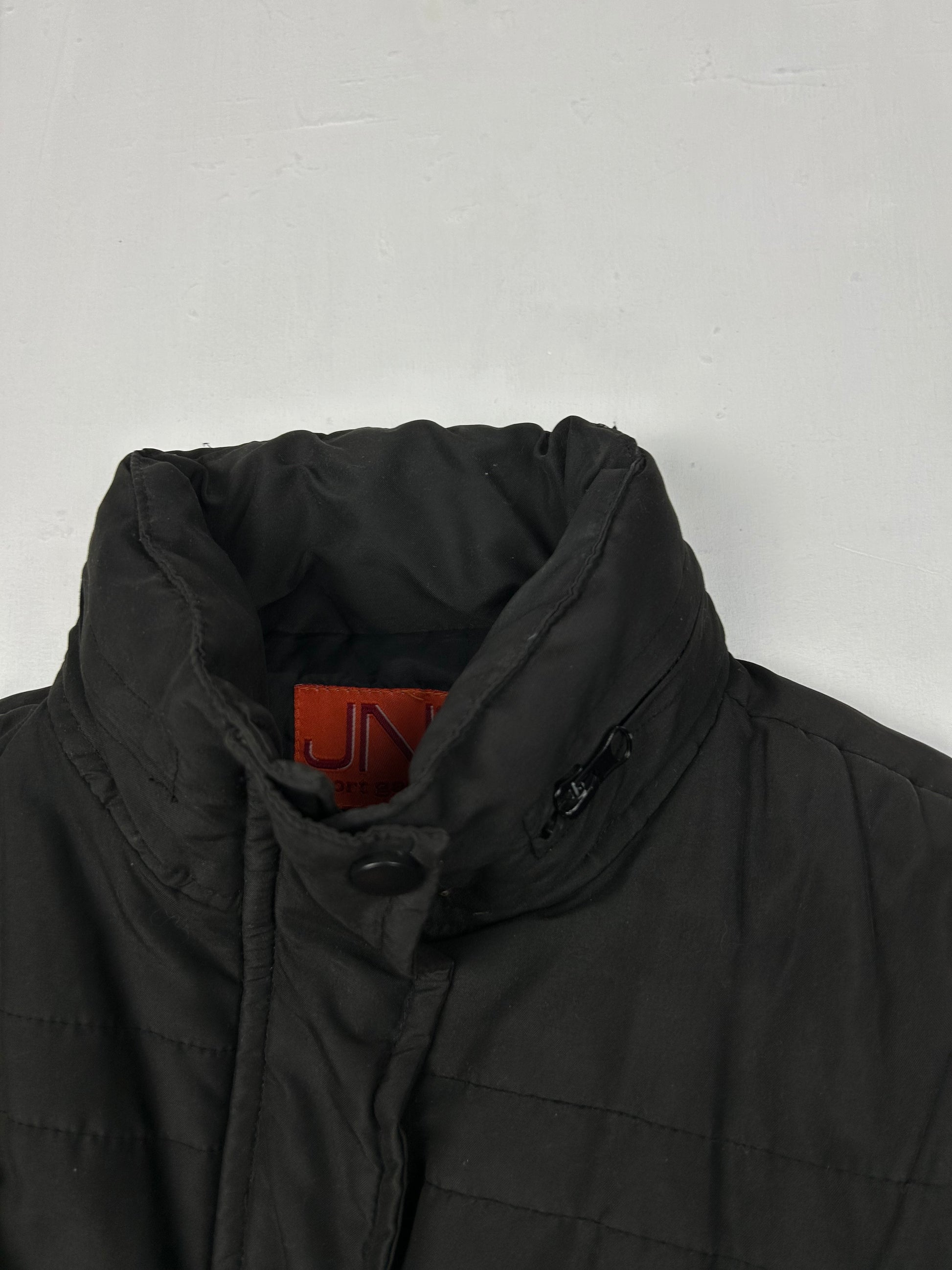 Black zip up puffer jacket (S/M)
