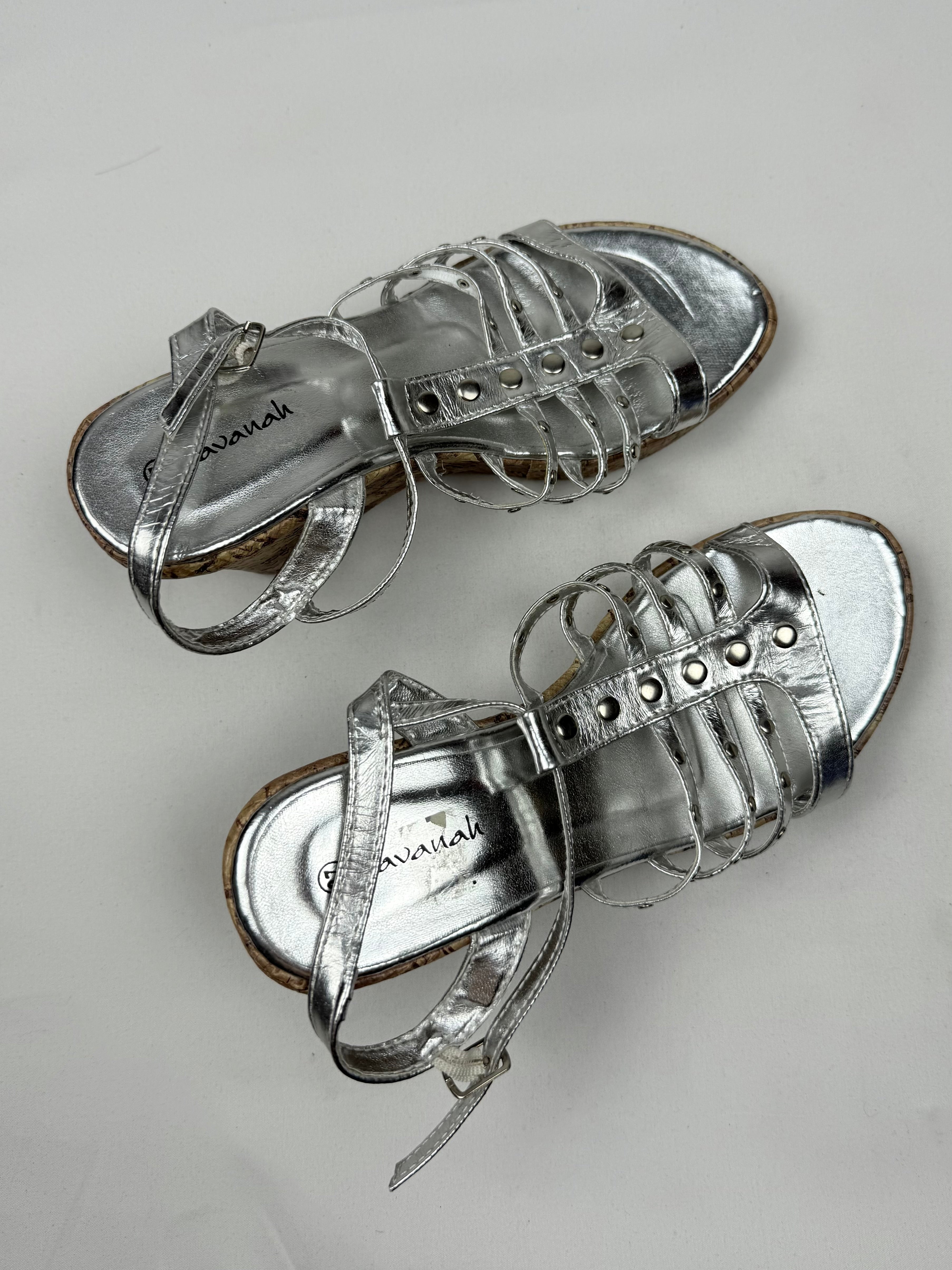 Silver wedge heels (37)