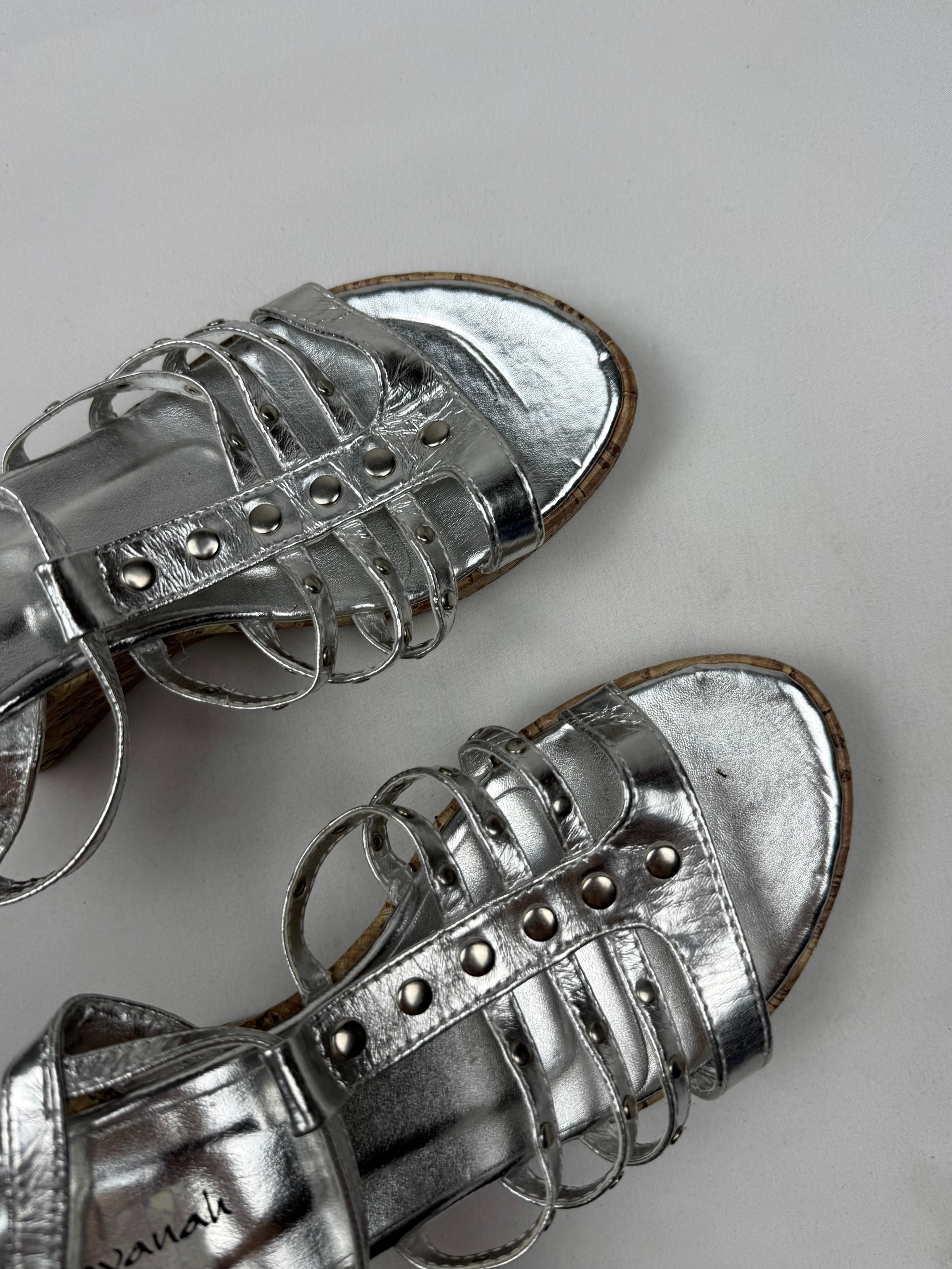 Silver wedge heels (37)