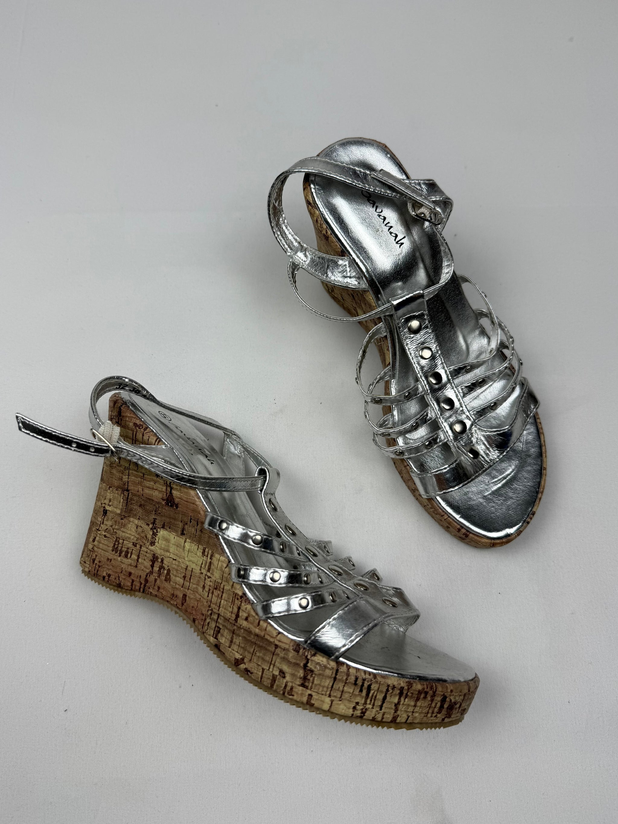 Silver wedge heels (37)