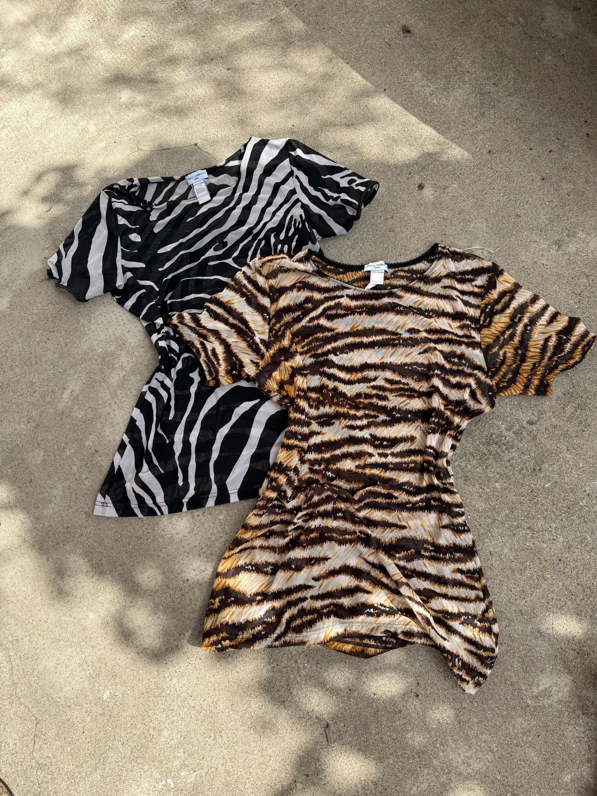 Zebra print mesh see trough tee (S/M)