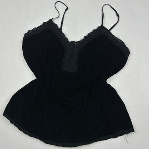 Black velvet cami top (M)