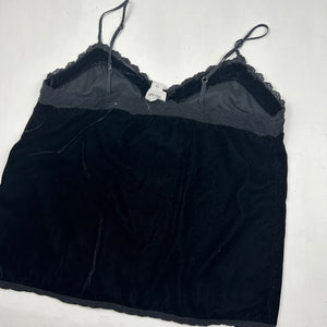 Black velvet cami top (M)