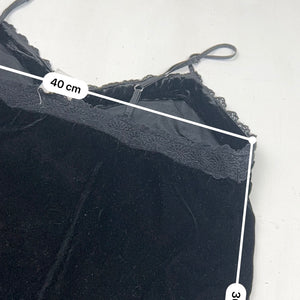 Black velvet cami top (M)