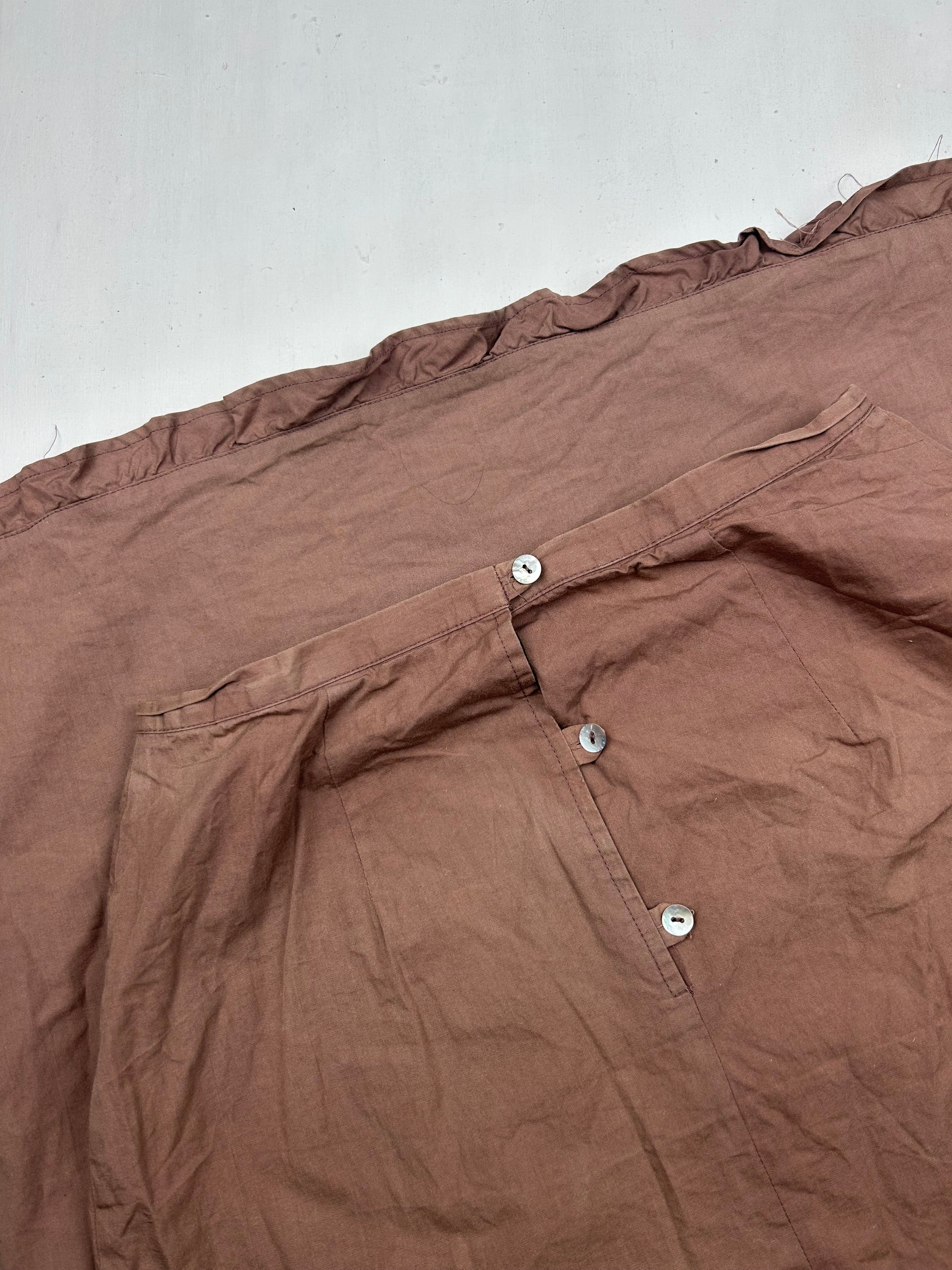 Brown 100% cotton high rise maxi skirt (S)