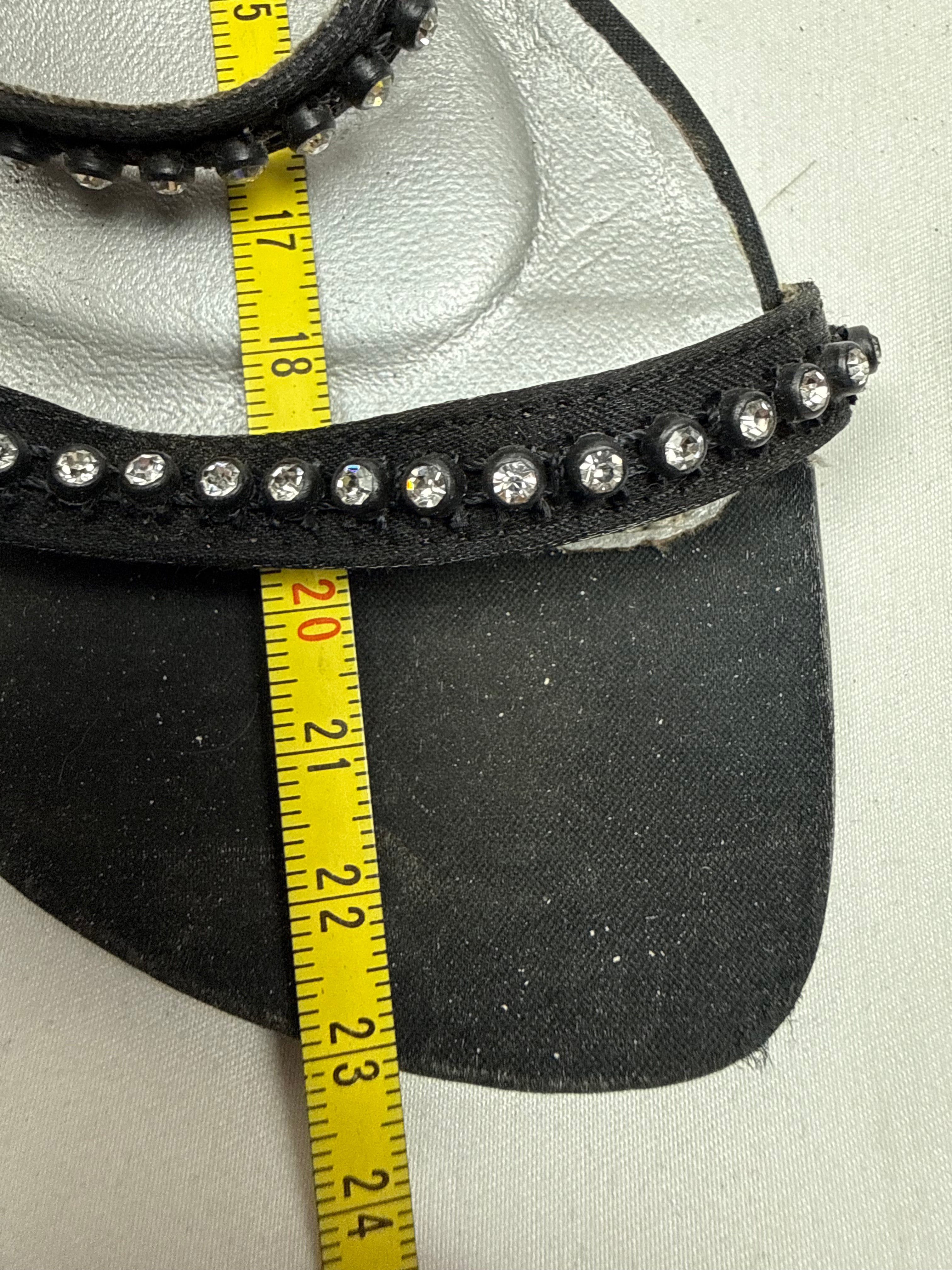 Black rhinestones kitten heels mules (36)
