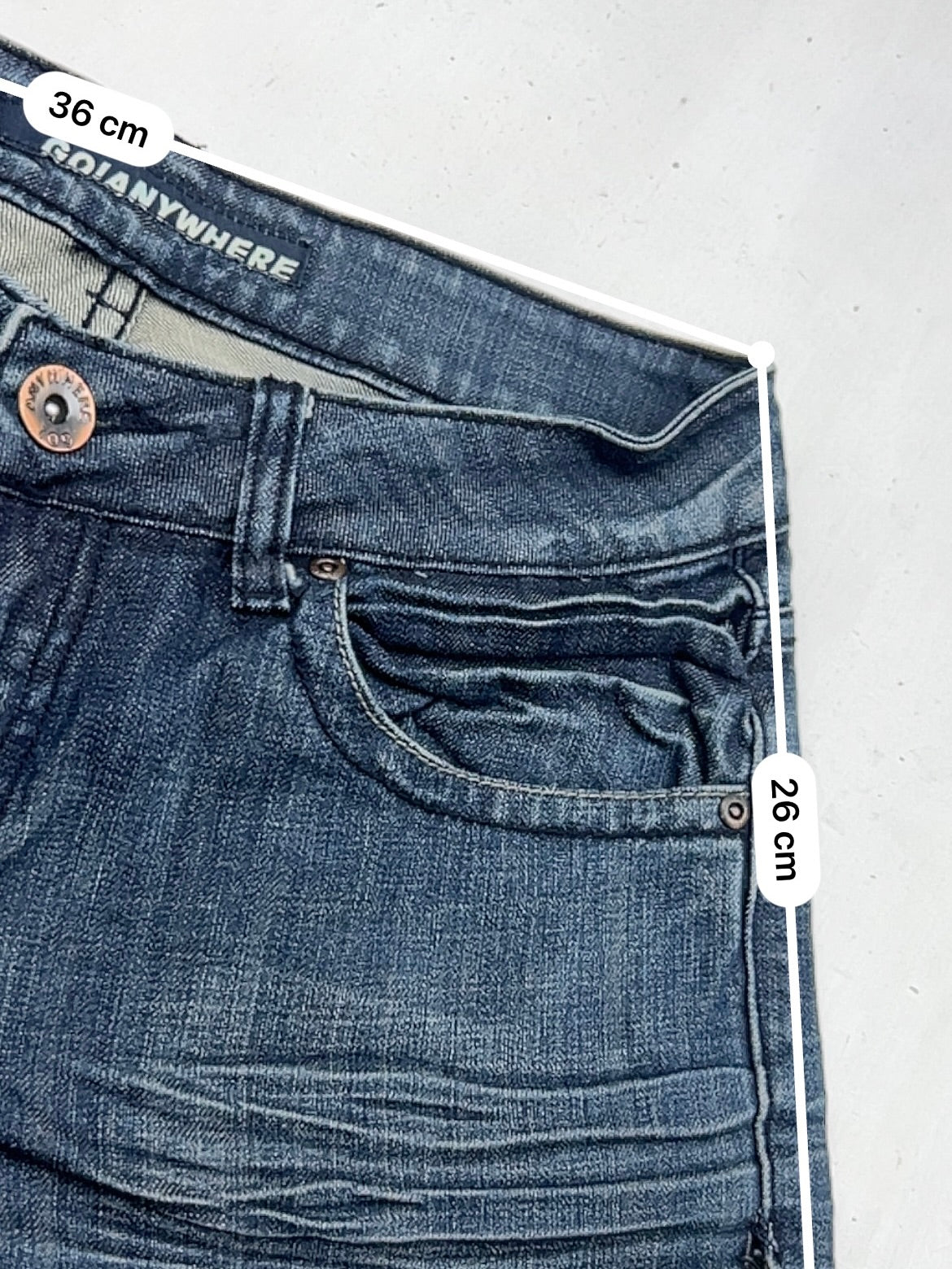 Denim navy  low rise mini short (S)