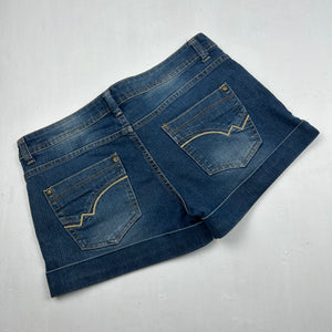 Navy denim low rise mini short (M)