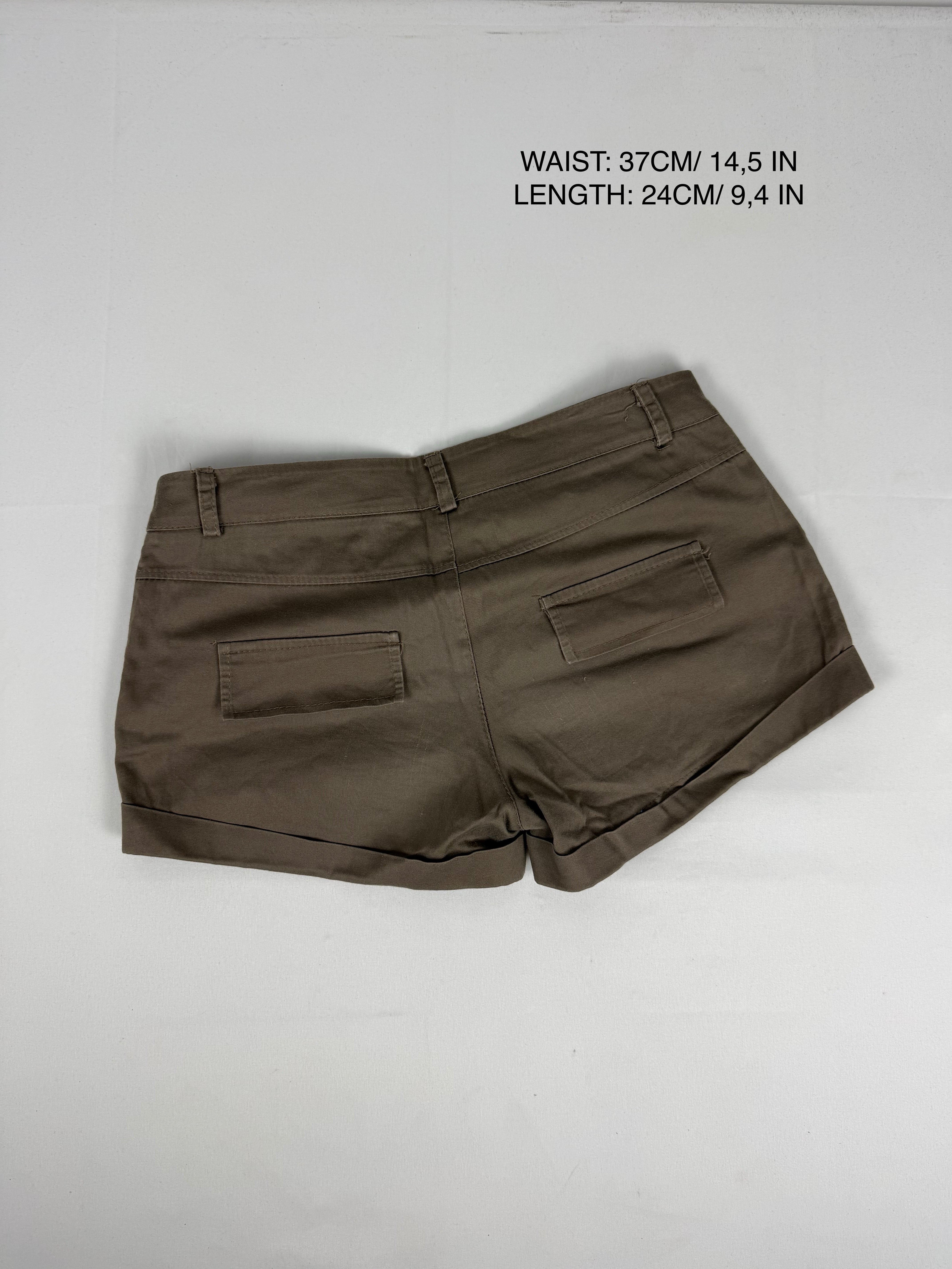 Khaki low rise mini short (M)