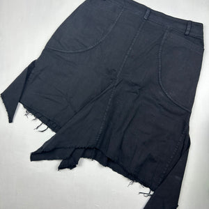 Black graphic low rise asymmetric mid skirt (S/M)